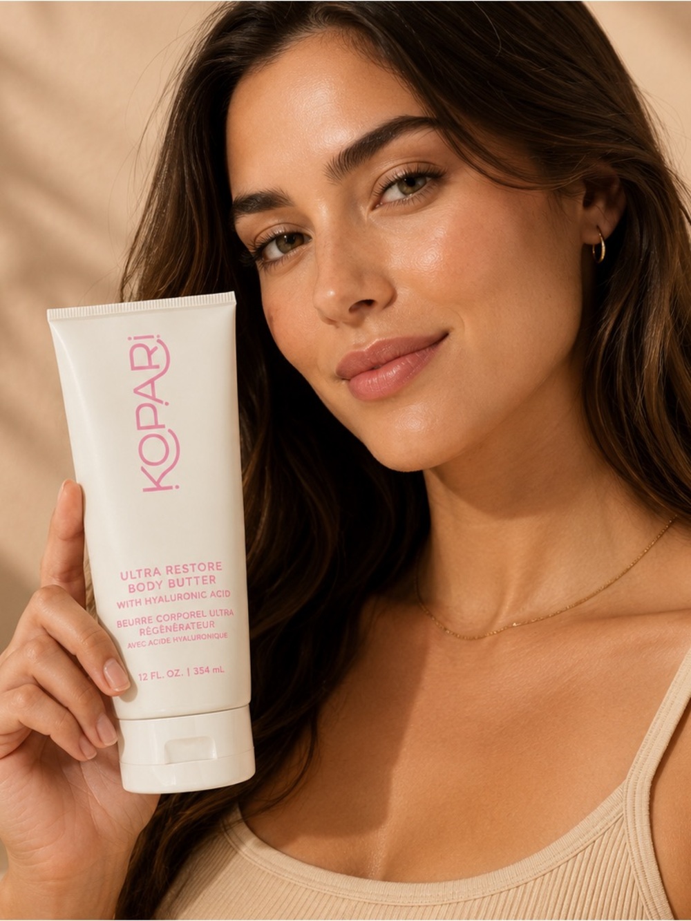 Kopari Body Butter Tube — White with Pink Logo